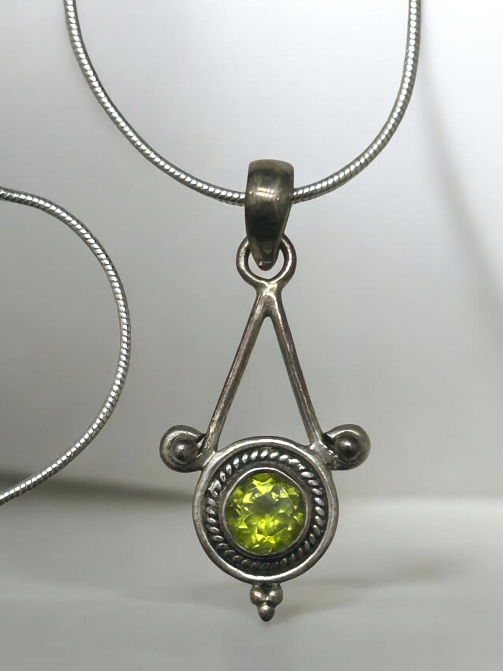Shanker Novico Sterling Silver “Chennai Promise” Peridot Pendant Necklace